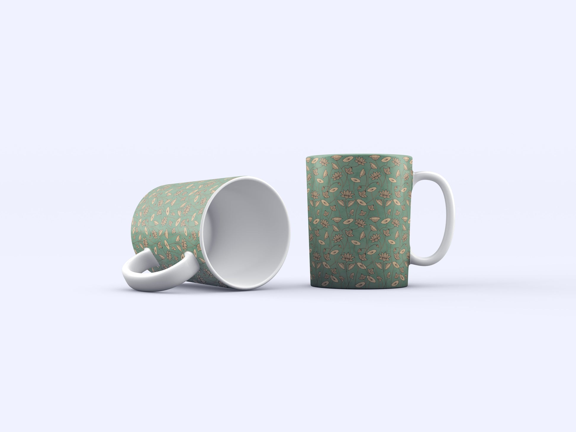 Azure Pichwai – Set of 2 Kalamkari Mugs