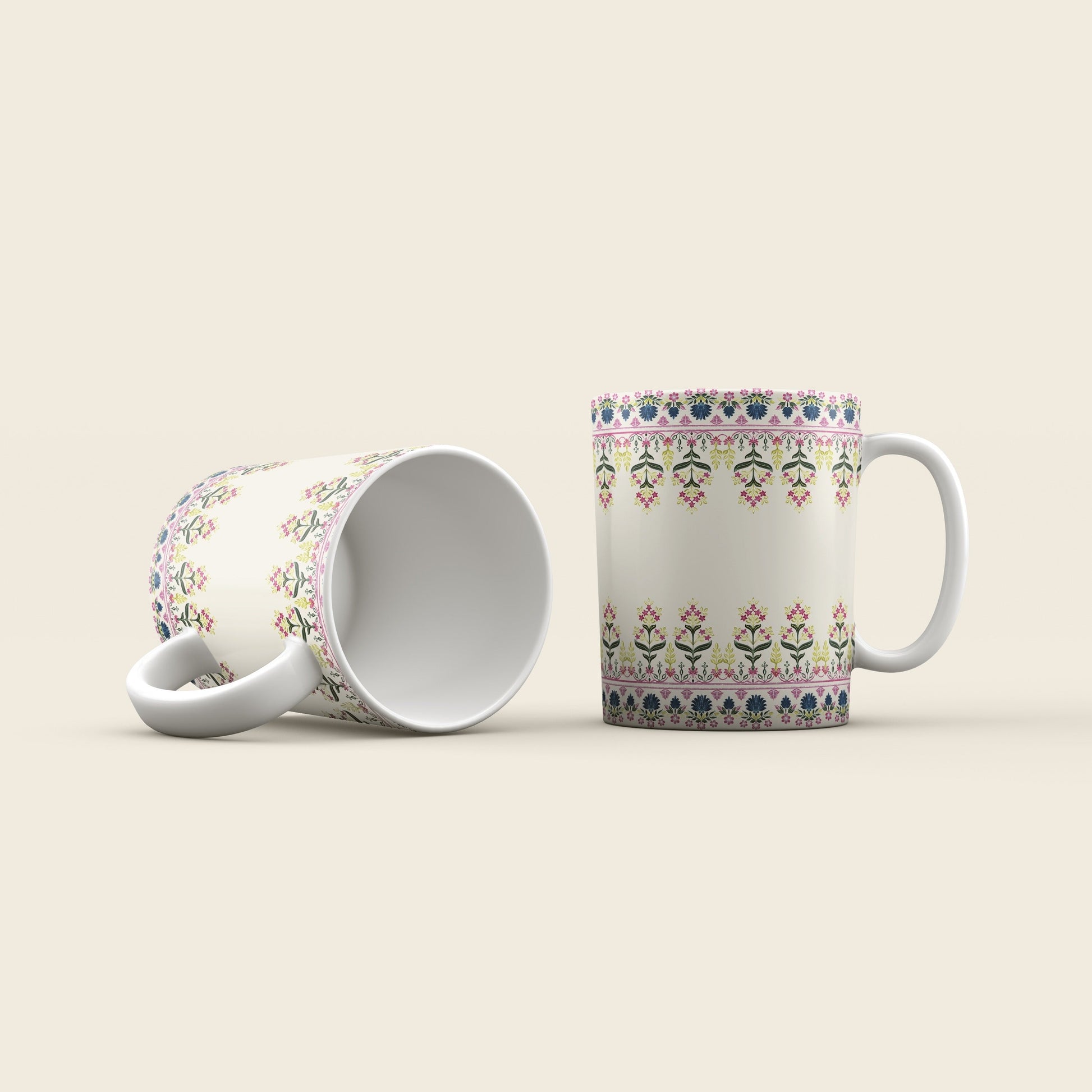 The Mayura Pankh – Set of 2 Kalamkari Mugs