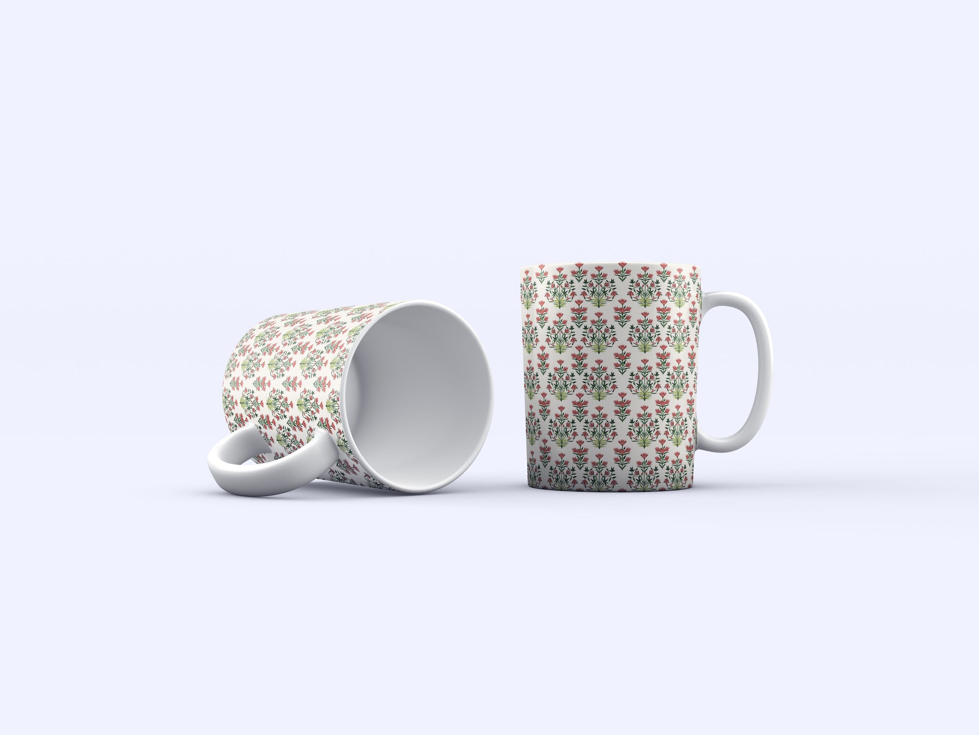 Crimson Butta – Set of 2 Kalamkari Mugs