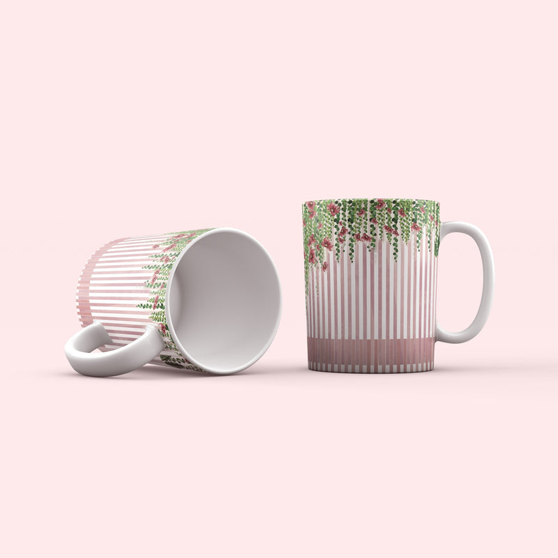 Cascade Of Blooms – Set of 2 Kalamkari Mugs