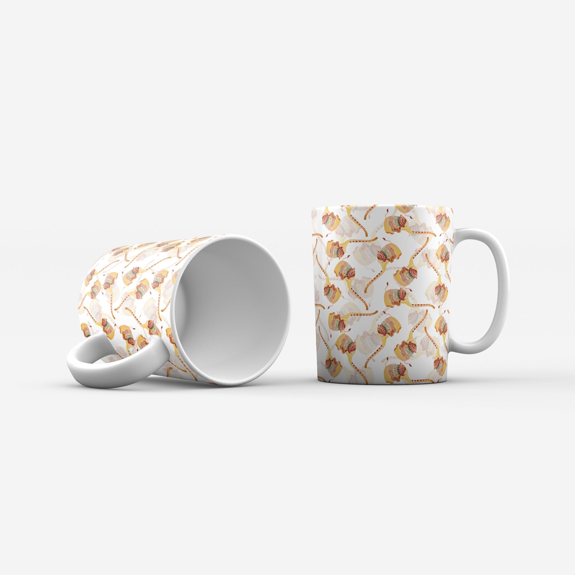 Baby Elephant – Set of 2 Kalamkari Mugs