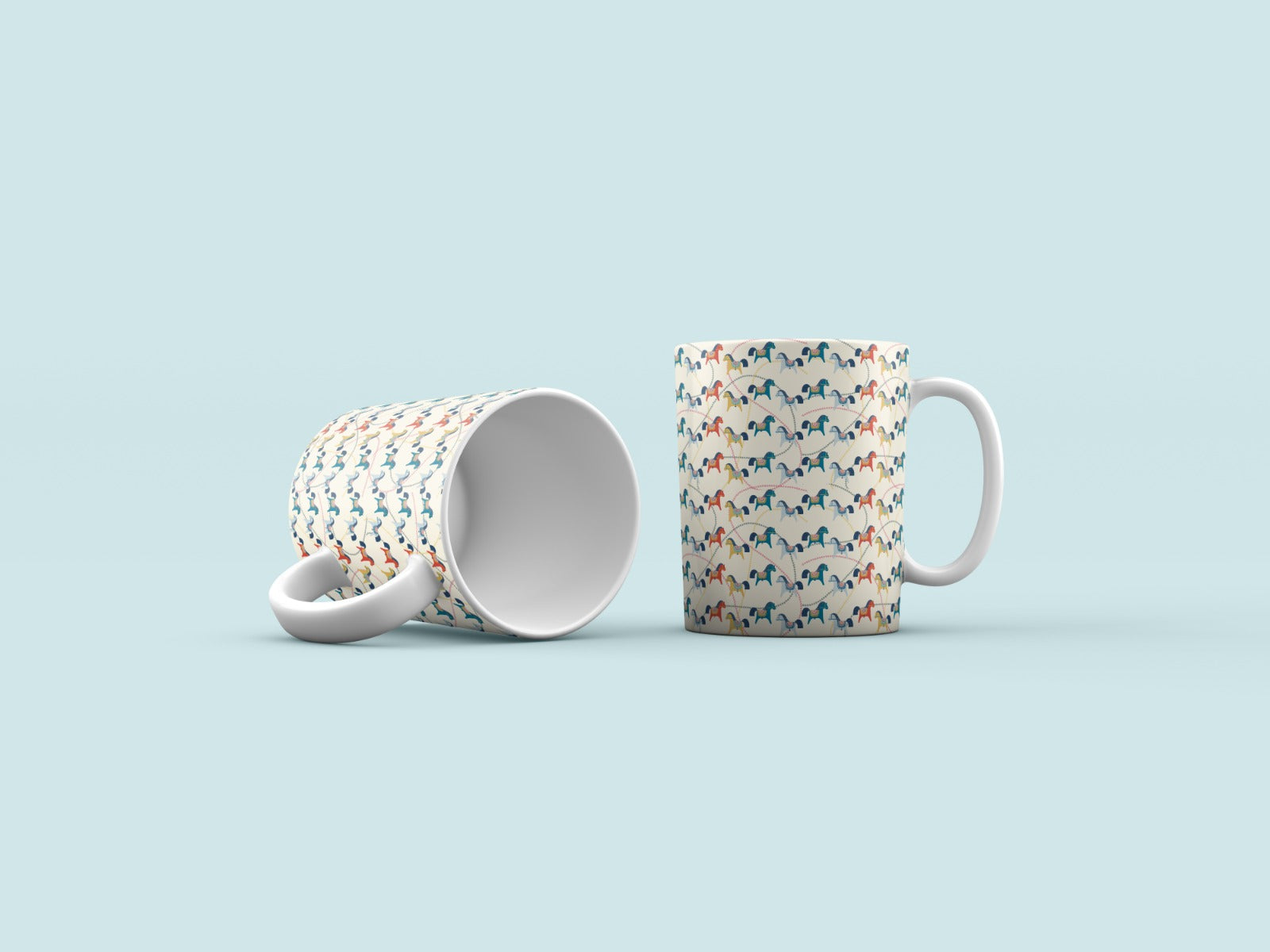 Galloping Galaxy – Set of 2 Kalamkari Mugs