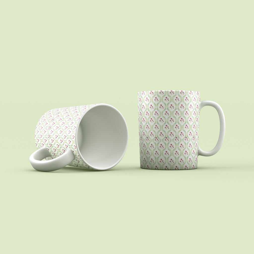 Komal Blossoms – Set of 2 Kalamkari Mugs