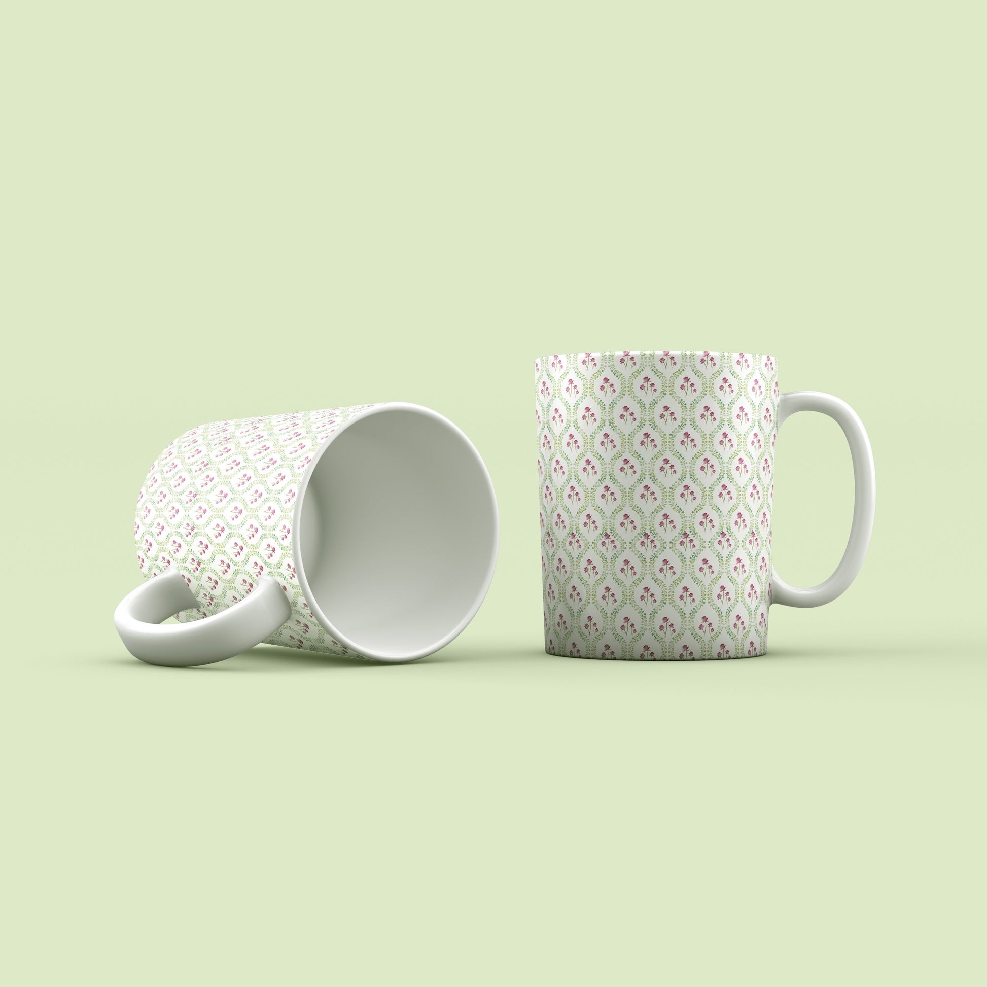 Komal Blossoms – Set of 2 Kalamkari Mugs