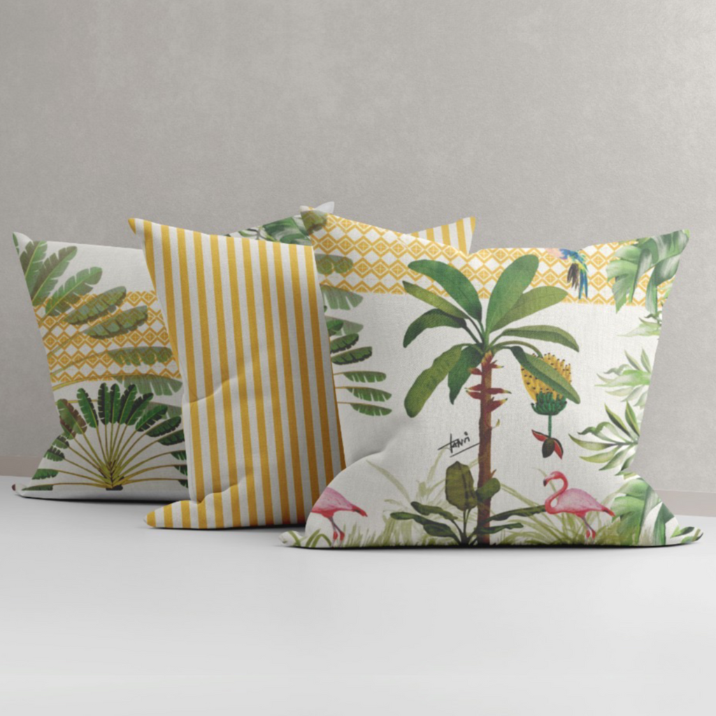 The Aurolin tropics cushion/ yellow tropics