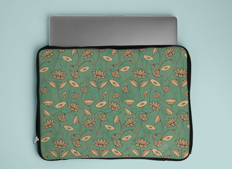 The Azure pichwai/ sea green laptop sleeve